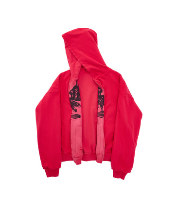 EAGLE DOUBLE FACED ZIP UP RED