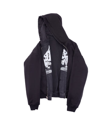 EAGLE DOUBLE FACED ZIP UP BLACK